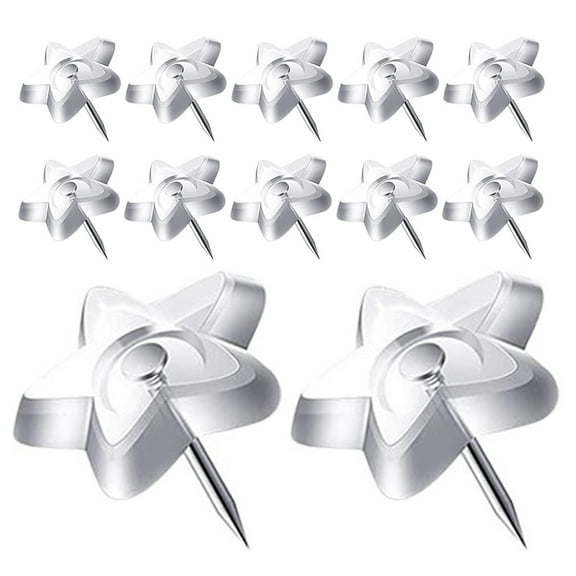 COSMOBETTY Star Shape Push Pins Stainless Steel 50Pcs 0.61X0.55X0.55In