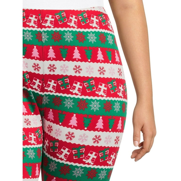 Christmas Women's Plus Size Brushed Leggings from Feeling Festive, 2-Pack,  28” Inseam