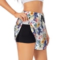 thumbnail image 2 of Bixox Women's Lilies Flowers pattern 2 in 1 Running Shorts - Lightweight Athletic Workout Gym Yoga Shorts Liner with Pockets - Large, 2 of 7