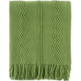 thumbnail image 1 of HTOOQ Couverture Verte avec Franges Géométriques pour Canapé Intérieur Extérieur (Vert, 5HTOOQ "x6HTOOQ "), 1 of 7