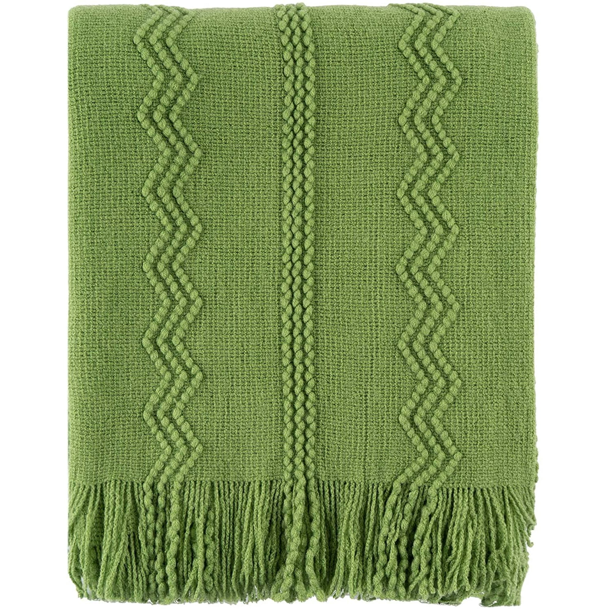 HTOOQ Green Throw Blanket with Fringe Geometric Bed Throws Decorative Large Throw for Couch Sofa Indoor Outdoor Green 5HTOOQ x6HTOOQ Walmart