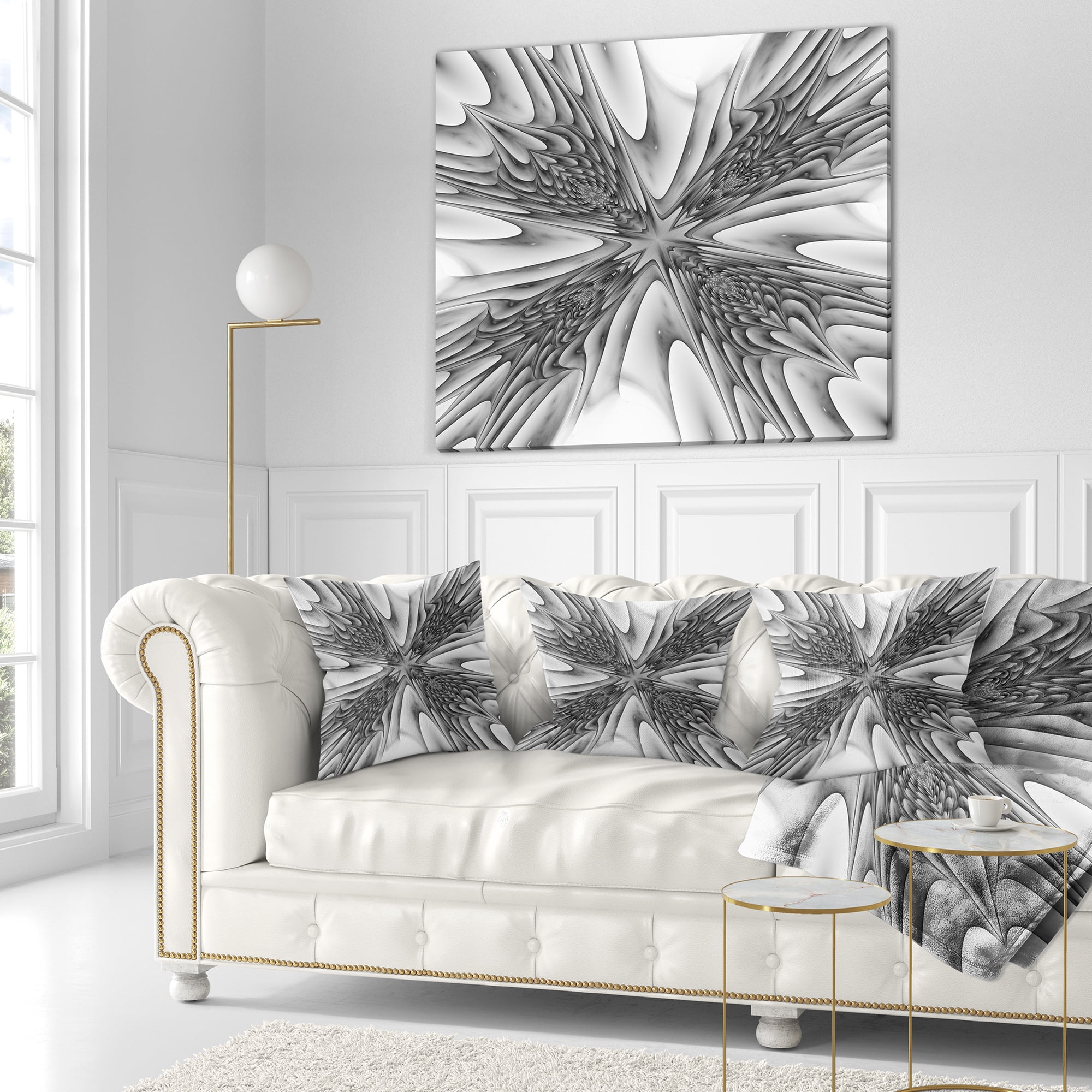 Designart Fractal 3D Magical Depth - Contemporary Throw Pillow - 18x18
