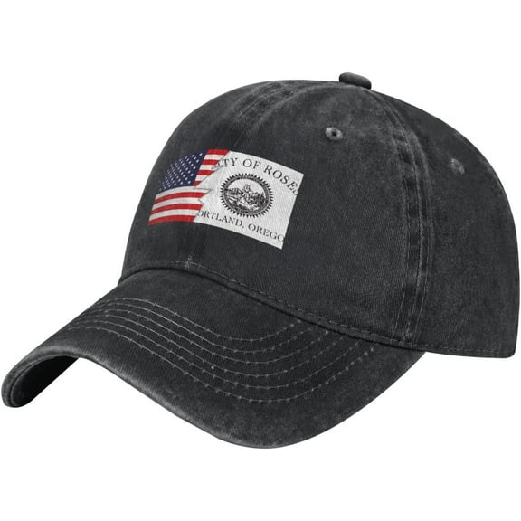 Flag of Portland, Oregon (1950) and America Baseball Cap for Men Women Adjustable Vintage 100% Washed Cotton Dad Hat