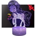thumbnail image 1 of Lámpara de noche de unicornio para niños, lámpara de escritorio con forma de mariposa y unicornio., 1 of 5