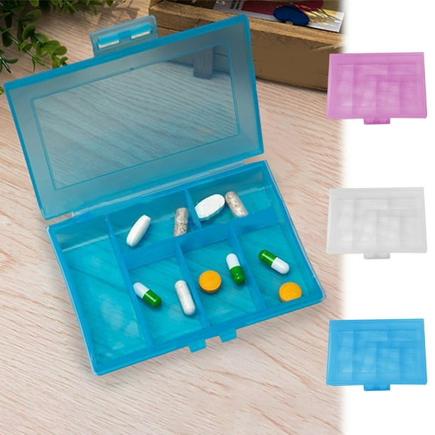 Caja organizadora portátil de vitamina C - caja de pastillas semanal de 6 compartimentos, almacenamiento transparente de gran capacidad para suplementos, 9,17x4,72x0,78 in