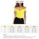 thumbnail image 5 of Top de manga corta con hombros descubiertos para mujer, Color puro, con lazo frontal, ajustado, blusa de verano para mujer, color amarillo L, 5 of 5