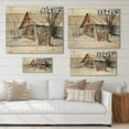 thumbnail image 4 of Designart 'Old Abandoned Wooden House In Winter Snow Picture' Traditional Print on Natural Pine Wood, 4 of 5