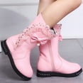 thumbnail image 2 of Lovskoo Riding Boots for Girls Lace Patchwork PU Leather Bow Knot Fleece Lined Winter Boots With Zipper Closure for Little Kid & Big Kids Pink, 2 of 8