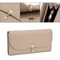 thumbnail image 3 of Carteras para mujer, billetera triple, tarjetero, monedero, piel sintética con relieve de corazón., 3 of 5