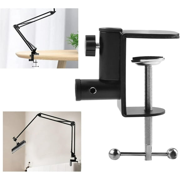 Two-Way C Shape Desk Table Mount Clamp, 1Pack Aluminum Alloy C-Clamp Base Stand Mounting Desk Clamp Holder with Adjustable Screw for Arm Stand, Fits up to 2.36"/60mm Desktop Thickness