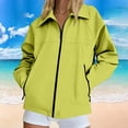 thumbnail image 2 of Jsaierl Women's Collared Zip Up Lightweight Jacket Long Sleeve Sporty Casual Bomber Coat with Zippered Pockets Daily Outdoor Top, 2 of 7