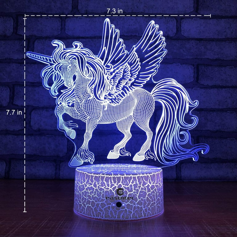 4 Pcs Unicorns Gifts For Girls, 3d Illusion Lamp Unicorn Lights For Kids  Room, 16 Colors Changing & Remote Control Unicorn Toys For Room Kids Xmas  Bir