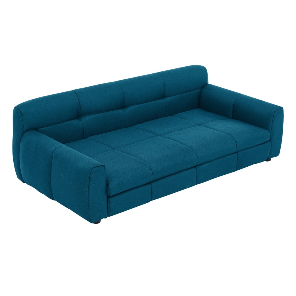 ZephyPaws 51" Modern Linen Dog Sofa Bed for Large Pets, Comfortable Couch with Armrests, Backrest and Sturdy Low-Leg Design, Dark Blue