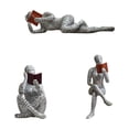 thumbnail image 1 of Mini escultura de pensador, figuras coleccionables, adornos artesanales, escultura decorativa para decoración de regalo de entrada, 3 uds., 1 of 9