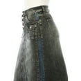thumbnail image 7 of Be-Girl Women's Long Denim Skirt,Button-Front A-Line Maxi, Raw Hem, Cargo Pockets-SG-89175, 7 of 7