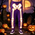 thumbnail image 2 of CONROSES Halloween Mens Baggy Sweatpants Straight Leg Sweat Pants for Men Hallowmas Skeleton Graphic Elastic Waist Drawstring Fall Winter Jogger Trousers with Pocket, 2 of 4