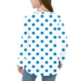 thumbnail image 5 of OVBMPZD Blue Fall Shirts for Girls Long Sleeve Tunic Lightweight Crewneck Side Split Polka Dot Soft Blouses Girls Tops Size 7 Years, 5 of 6
