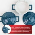 thumbnail image 3 of T-Fal Ceramic 2 Pc Mini-Cocotte set with lids, blue, 3 of 9