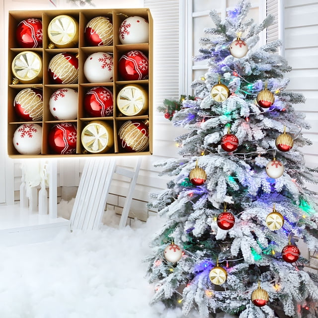 RKSTN christmas ornaments 16PCS Christmas Tree Ornament Pendant Party Supplies Tree Hanging Plastic