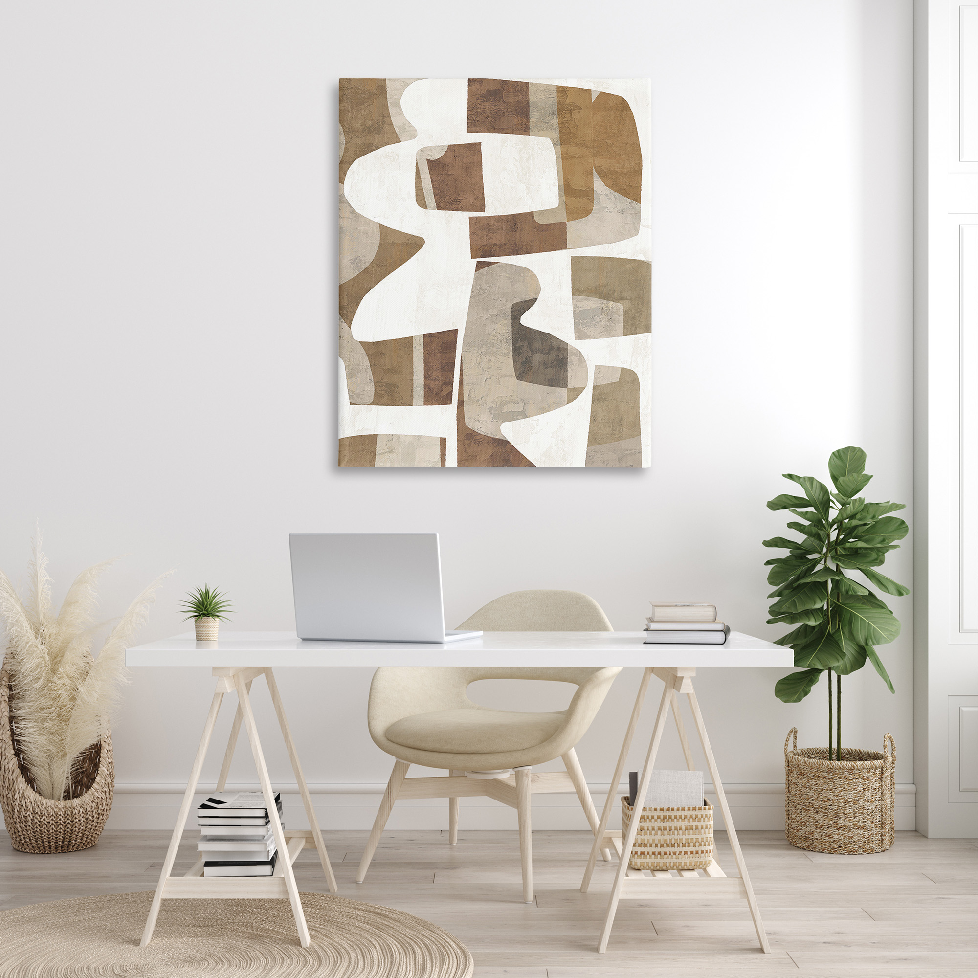 Stupell Industries Wavy Southwestern Shapes Abstract Painting Gallery Wrapped Canvas Art Print Wall Art, 36 x 48