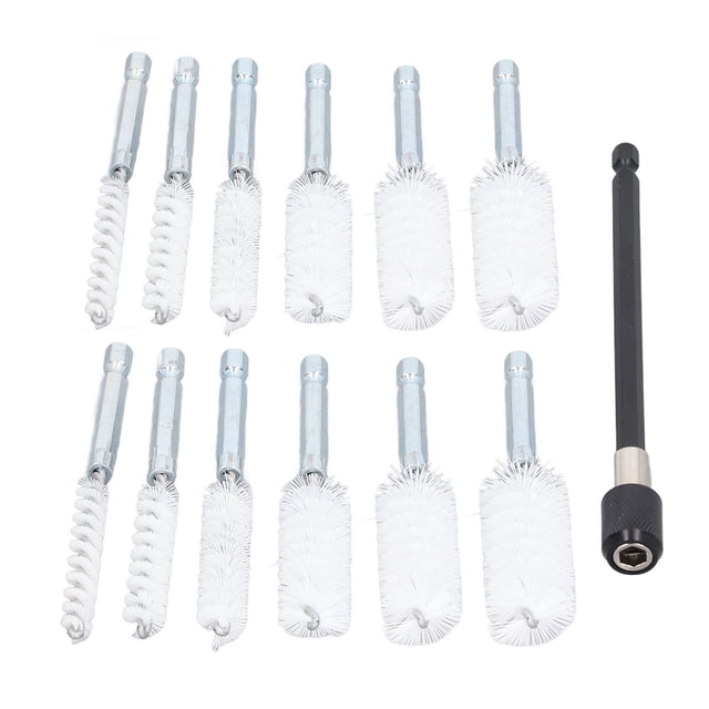 Bore Brushes, 6 Diameters 1/4 Hex Shank Multifunctional Rust Proof Stainless Steel Wire Bore Brush With 15cm Extension Rod For Manufacturing Brass Wire Yellow,Steel Wire