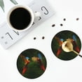 thumbnail image 4 of Yiaed Hybrid Parrot in the Forest Print Leather Coasters for Drinks - Cup Coasters Coffee Table Kitchen Table Bar, Home & Office Gifts Handmade Drink Coasters-Round Shape, 4 of 6