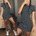 thumbnail image 2 of CAROOTU Femmes Manches Courtes Robe de Soirée Cou Bodycon Robes de Plage d'Été, 2 of 7