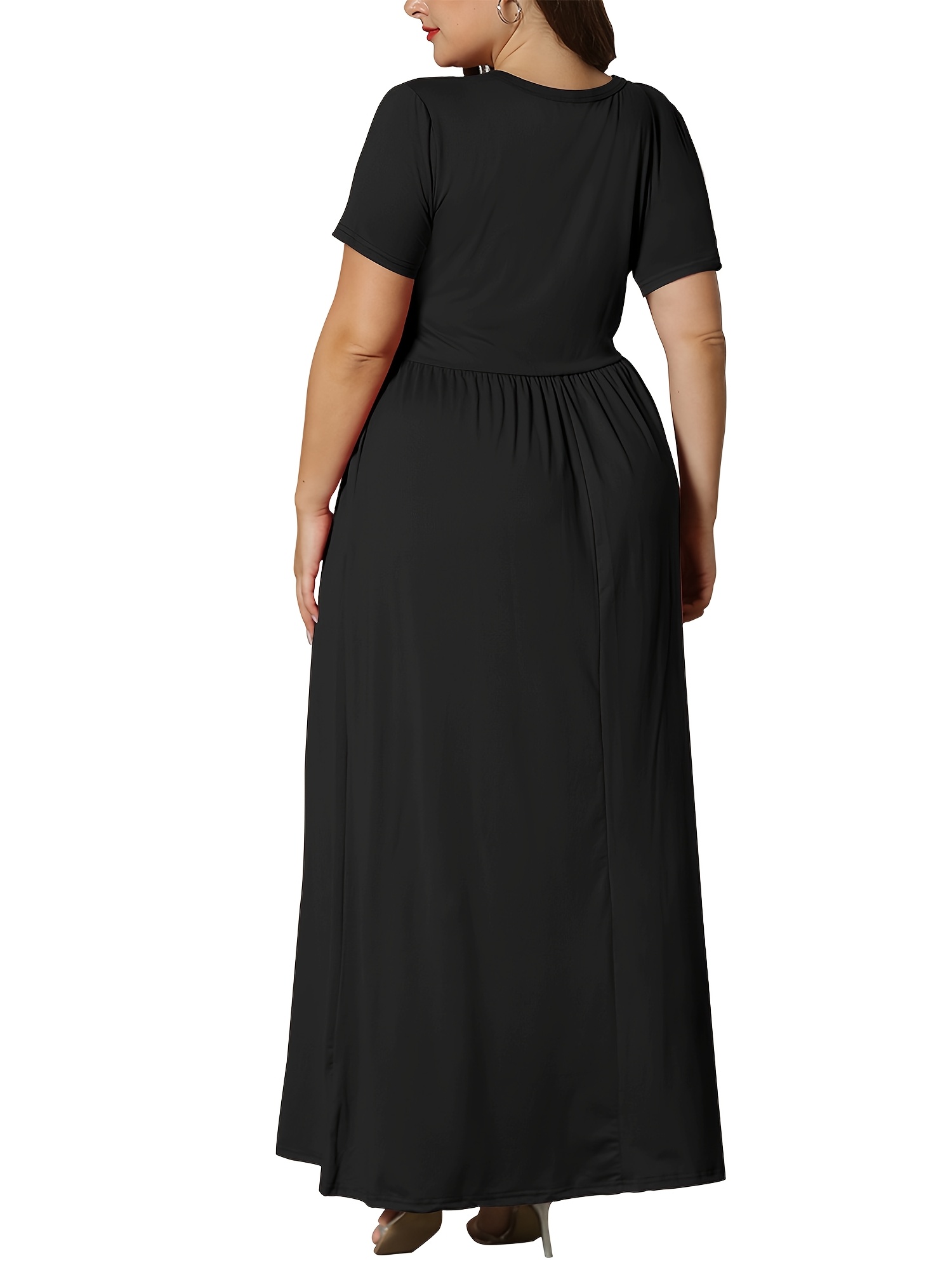 TARAINYA Women's Plus Size Short Sleeve Maxi Dress photo 5