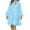 Light Blue, variant on Elainilye Fashion Women Dresses V-Neck Solid Embroidery Patchwork Lace Button Long Sleeve Dress,Yellow