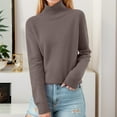 thumbnail image 2 of Sweaters for Women Lightweight Casual Loose Fit Turtleneck Solid Color Long Sleeve Soft Basic Pullover Tops Comfy Stretch Fall Outfits, 2 of 4