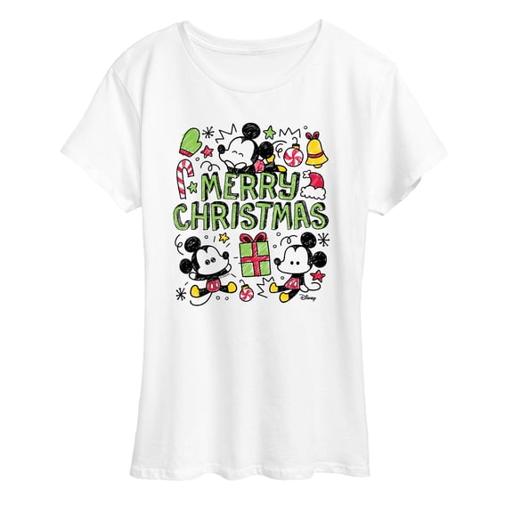 Disney - Mickey Christmas Scribble Short Sleeve Graphic T-Shirt