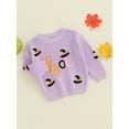 thumbnail image 2 of Toddler Baby Girl Halloween Outfits Witch Hat Embroidery Sweater Warm Knitted Long Sleeve Pullover Sweaters Tops Infant Fall Winter Knitwear, 2 of 7