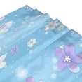 thumbnail image 3 of Bath Curtain & Non-Slip Bath Mat Set 12-Grommet Shower Curtain Memory Foam Bath Rug Light Blue Background Flowers, 3 of 8