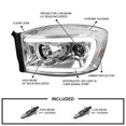 thumbnail image 3 of Spec-D Tuning Chrome Projector Headlights w/ Switchback LED Light Bar Compatible with 2006-2008 Dodge Ram 1500, 2500, 3500, Left + Right Pair Headlamps Assembly, 3 of 5