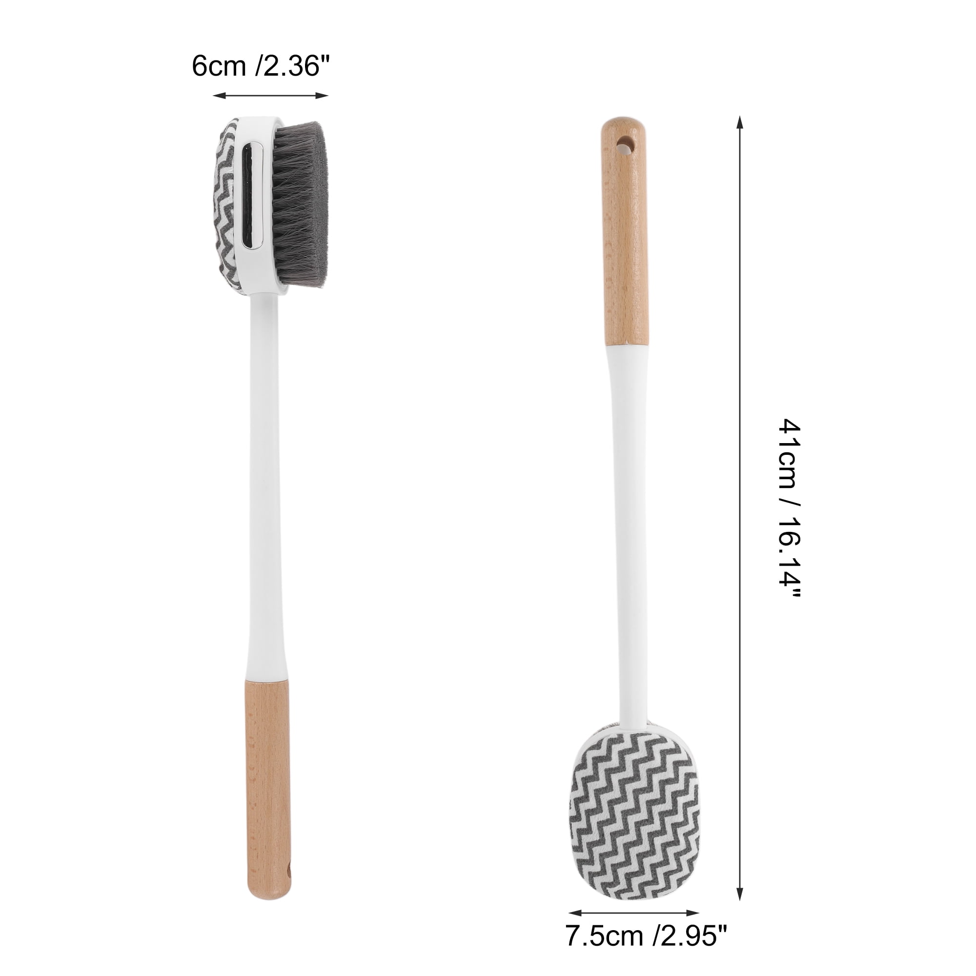 Unique Bargains Double Sided Bristle Beech Bath Brush 1 Pc Double Sided Velvet Beech