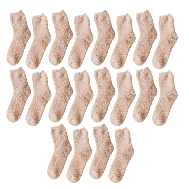 Wosthever 10 calcetines gruesos de elasticidad de piel Extra de textura exquisita para el calor resistentes al desgaste Extra grueso Caqui