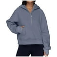 thumbnail image 1 of HNMKIU Sweatshirt for Women Button Down Shirt Dress Long Sleeve Pockets Waist Solid Color Midi Length, 1 of 4