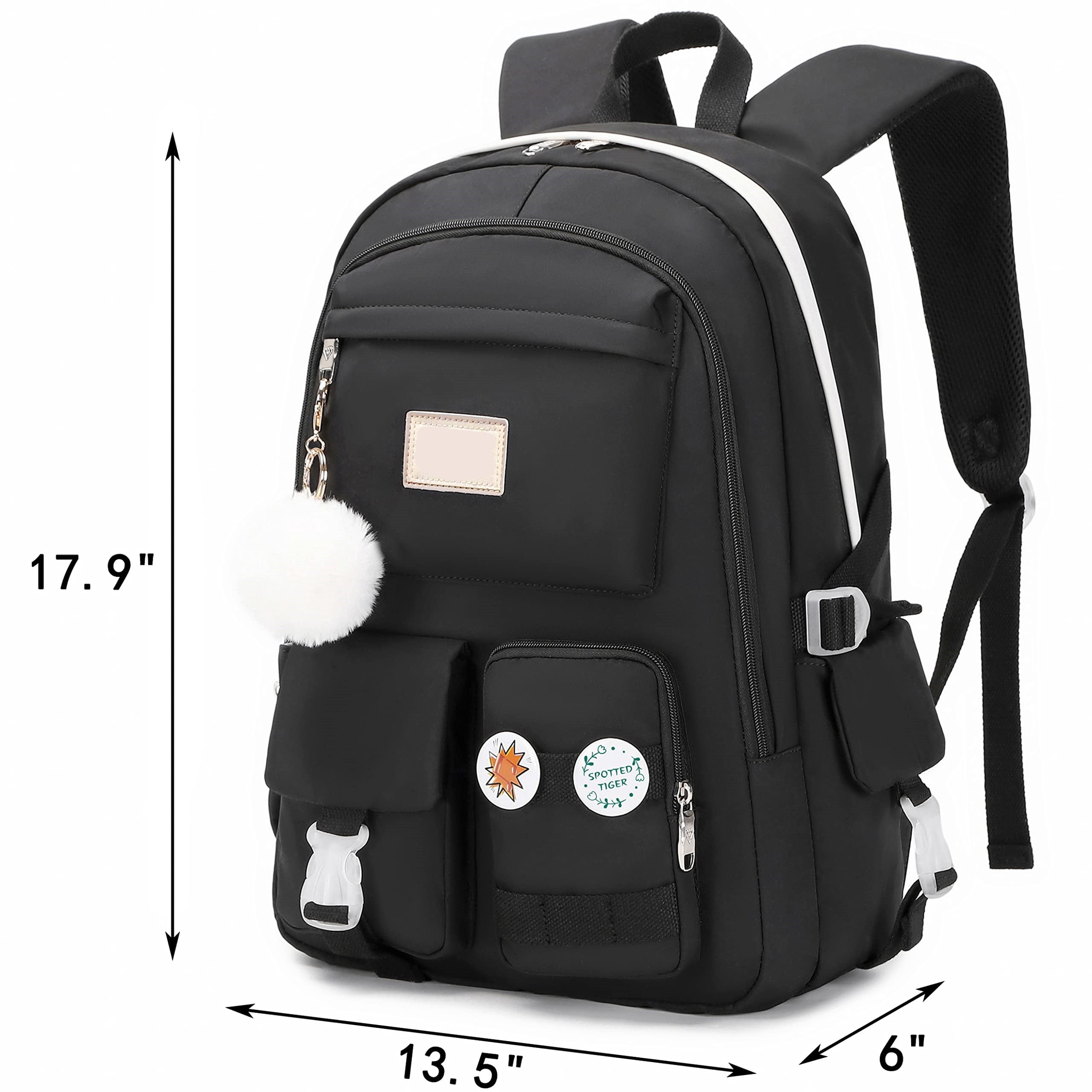 Spotted Tiger School Backpack for Girls Bookbag School Bag Aesthetic Backpack for Teen Girls Women, by PAKASEPT
