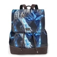thumbnail image 1 of Fotbe Futuristic Blue Light White Tiger Mochila Bolso con Estampado para Mujer, Mochila Antirrobo de Nylon Impermeable, Bolsa Ligera de Hombro, 1 of 4