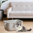 thumbnail image 6 of perfeclan Cat Litter Toilet Easy to Clean Portable Anti Splashing Low Entry Cat Toilet Sand Box for Small and Large Cats gray, 6 of 9
