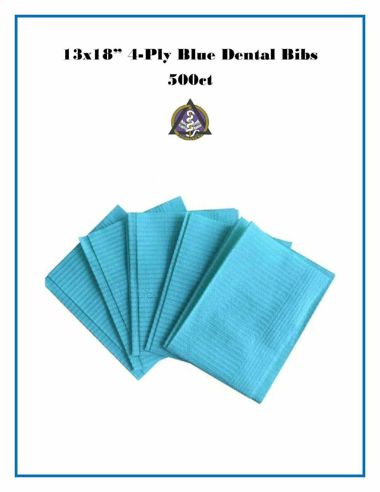 13x18" Disposable Dental Bibs 4Ply 500CT Dental Bibs per Box Free