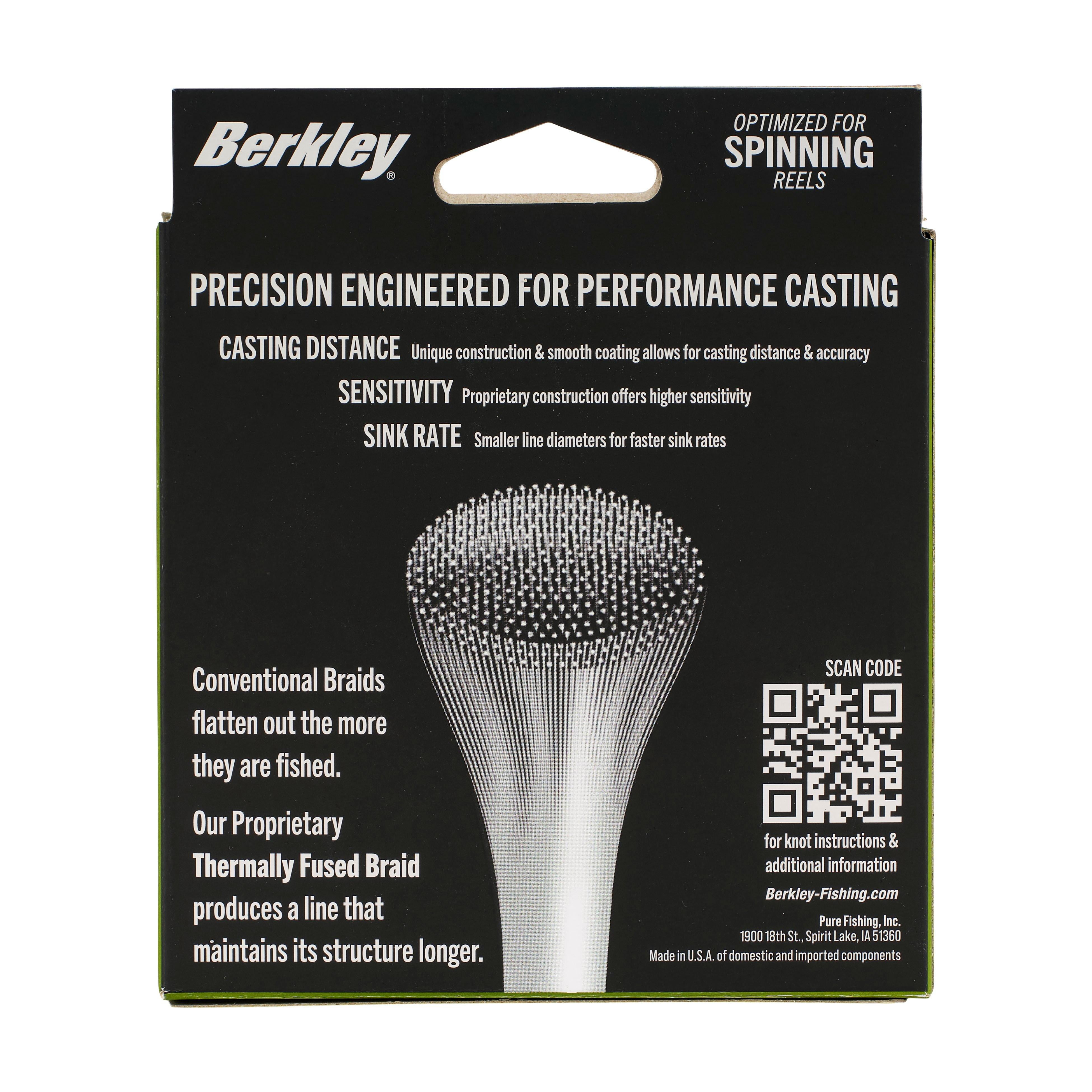 Berkley Forward Braid Fishing Line, Low-Vis Green, 8 lb Test Strength, 150 yd