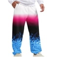 thumbnail image 6 of safuny Men's Pants Comfy Lounge Casual Striped Fashion Full Length Trousers Pajamas For Husband Boyfriend Son Home Clothes Loose Couple Air Conditioning Pants Blue XXXL, 6 of 7