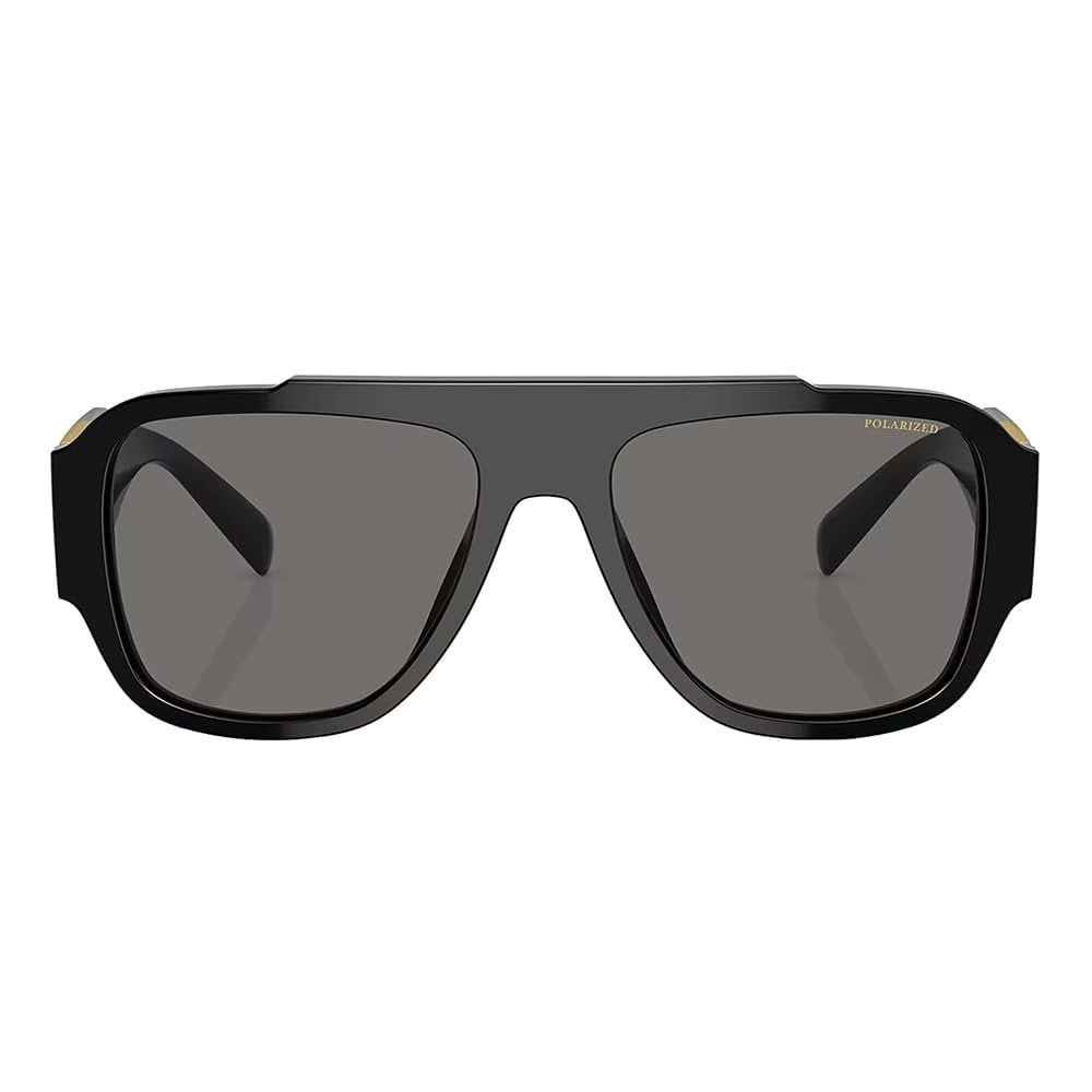 Versace VE 4436U Plastic Unisex Pillow Polarized Sunglasses Black 57mm Adult