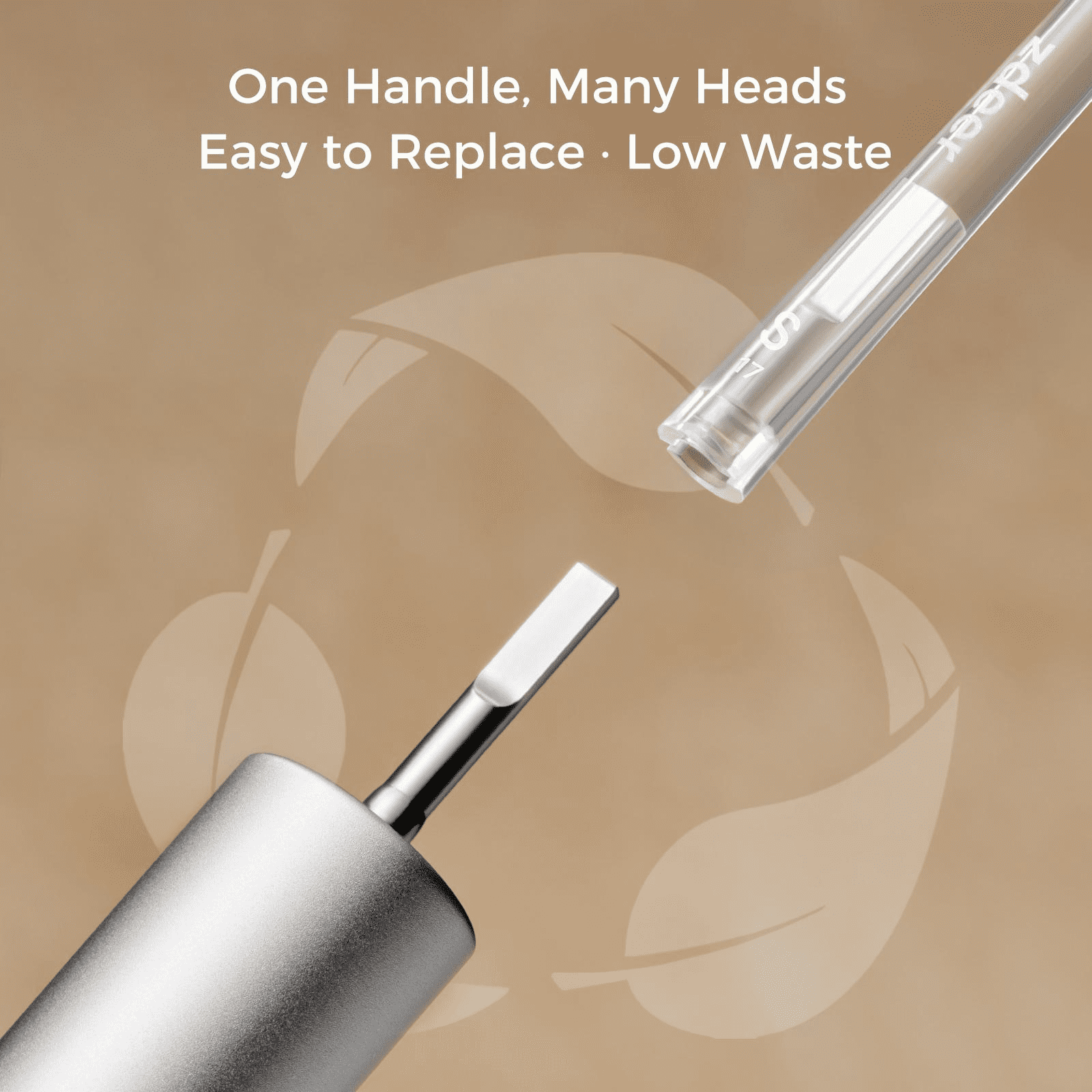 ZDEER  TOOTHBRUSH Metal handle with replaceable brush head —  Eco-friendly and reusable Oral  sustainable