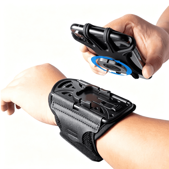 GJX Wristband Phone Holder for Running,360°Rotation & Detachable Sports Armband with Key Holder for Iphone 17/16/15/14/13/12/11/Pro/Xs/Xr/X/8/7/6/Plus,For Samsung Galaxy,Fits 4’’-6.5’’Phone