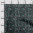 thumbnail image 2 of oneOone Silk Tabby Teal Green Fabric Text Craft Projects Decor Fabric Printed By The Yard 42 Inch Wide, 2 of 5