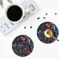 thumbnail image 4 of Lsque Paisley Pattern 4" Drink Coasters Set of 4, PVC Leather Absorbent Coasters, Table Coaster Set Decorative Coffee Cup Coasters Housewarming Gift -Round Shape, 4 of 6