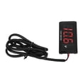 thumbnail image 5 of Voltímetro universal LCD para motocicleta, voltímetro impermeable ultrafino con soporte izquierdo DC12V rojo, 5 of 5
