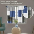 thumbnail image 5 of Geometric Dark Blue Kitchen Curtains 36 Inch Length Black Grey White Window Curtains Over Sink Set of 2, Modern Short Tier Curtain for Kitchen, Abstract Art Small Kitchen Decor 26x36 Inch, 5 of 6